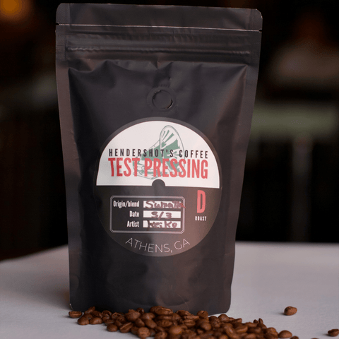 Test Pressing Zero-Emission Micro-Roasted Dark Roast Coffee Front Side