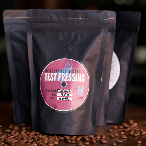 Test Pressing Zero-Emission Micro-Roasted Medium Roast Coffee Front Side
