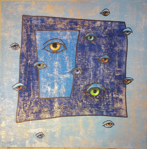 Gee's Bend Blue 24 x 24, Susan Pelham